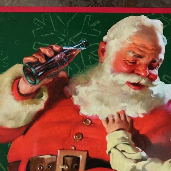 Set of 3 Vintage Coca-Cola Jolly Santa and Coca-Cola Tin Trivet Wall Plaque - Picture 7 of 14